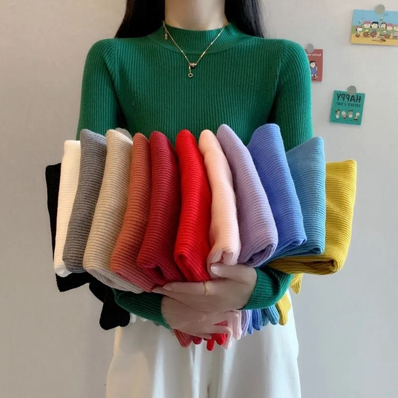 Women's Sweaters Autumn Pullover Sweater Basic Half Turtleneck Knitting Female Long Sleeve Soft Jumper Tops 221201, Fruit green
Women's Sweaters Autumn Pullover Sweater Basic Half Turtleneck Knitting Female Long Sleeve Soft Jumper Tops 221201, Fruit green