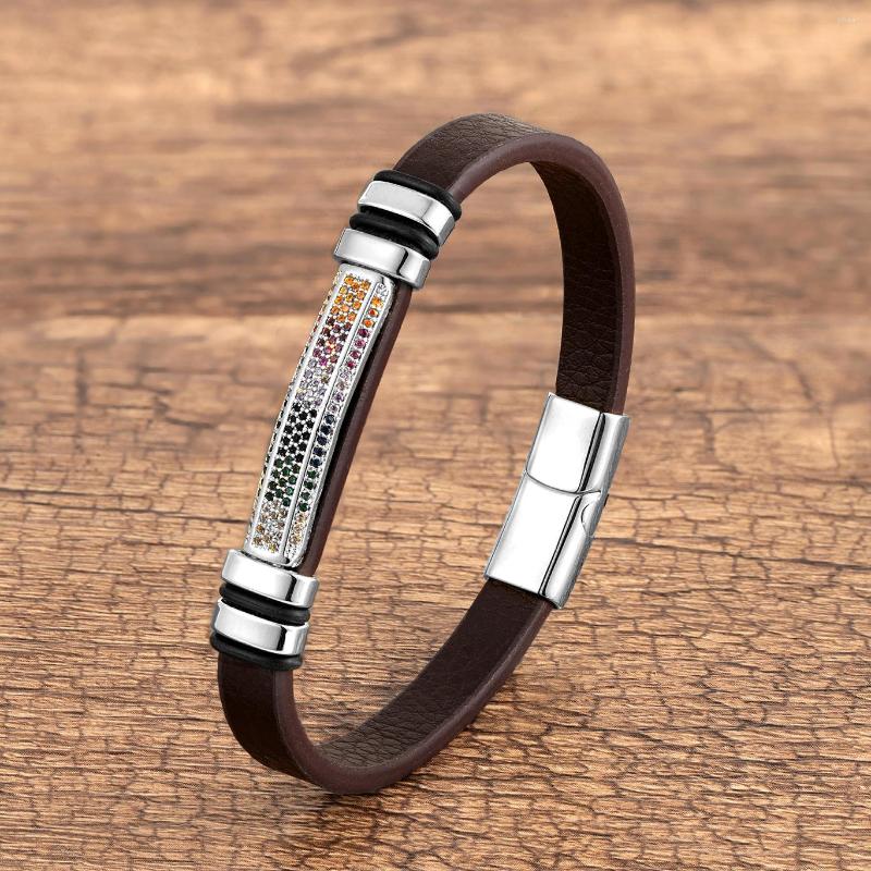 Charm Bracelets Luxury Cubic Zirconia Bracelet For Women Brown Leather Rope Chain Men's Bangles 2022 Trendy Jewelry Gift Wholesale
Charm Bracelets Luxury Cubic Zirconia Bracelet For Women Brown Leather Rope Chain Men's Bangles 2022 Trendy Jewelry Gift Wholesale