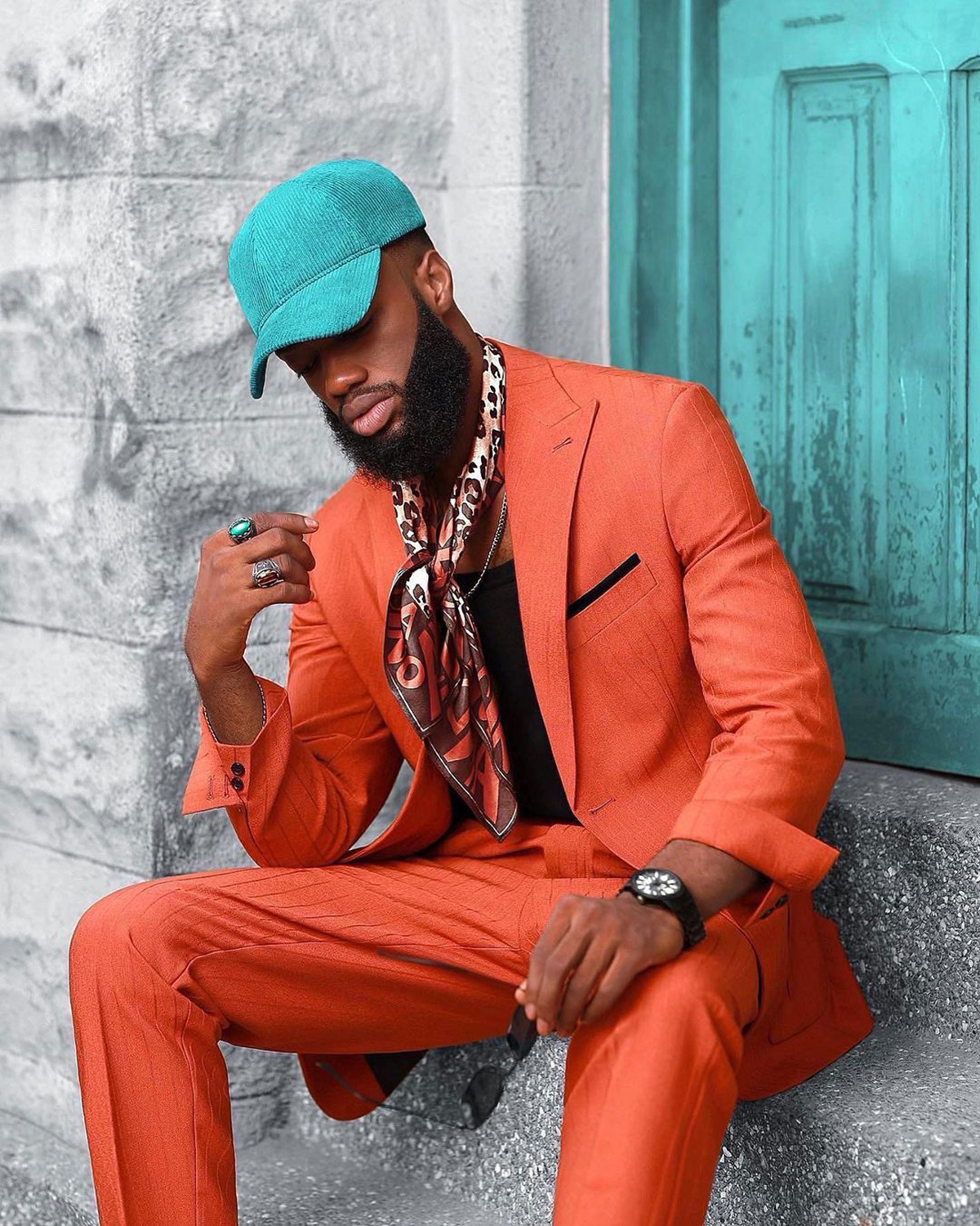 Bright Orange Men Tuxedos 2 Pieces Plus Size Custom Made Handsome Wedding Suits For Best Man Formal Wear