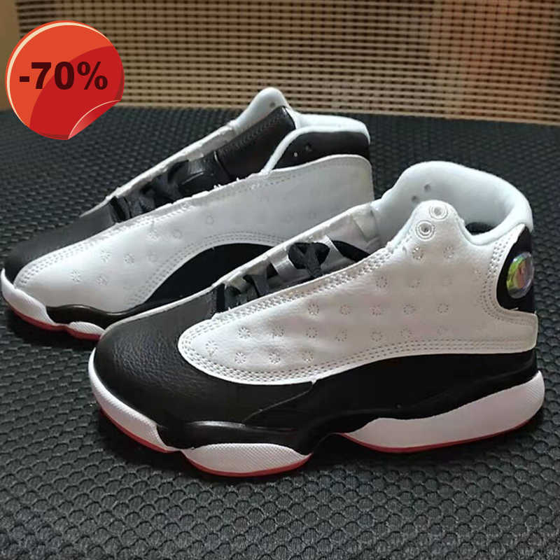 

OG Hot sell Toddler Jumpman 13s 4s Flint baby small kids basketball shoes 13 4 bred black cats Infant Sports sneaker boy and girl children, As photo 7