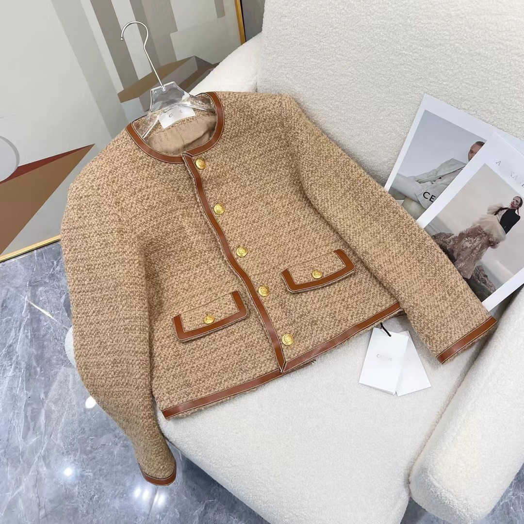 Women' Sweater Coat Cell 22FW Celebrity Autumn and Winter 22 Brown Leather Edge Tweed Small Short Light Luxury Versatile Fashion TopEl JL1Z, Light brown
Women' Sweater Coat Cell 22FW Celebrity Autumn and Winter 22 Brown Leather Edge Tweed Small Short Light Luxury Versatile Fashion TopEl JL1Z, Light brown