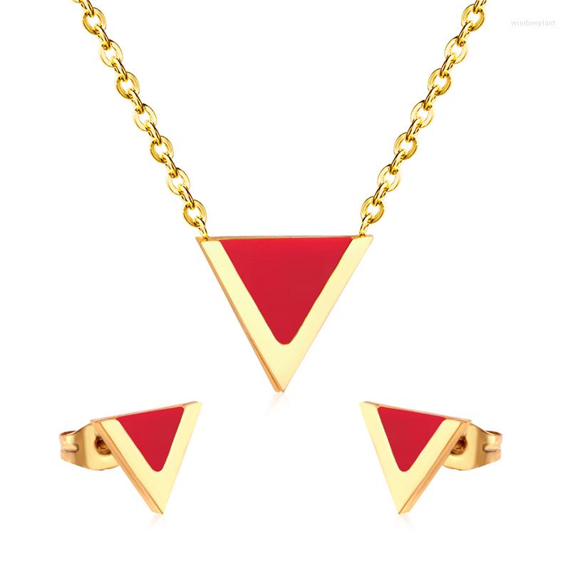Necklace Earrings Set LUXUKISSKIDS Jewellery Fashion Necklaces Stainless Steel Triangle Shell Dubai Wedding Jewelry For Women Girl, Picture shown
Necklace Earrings Set LUXUKISSKIDS Jewellery Fashion Necklaces Stainless Steel Triangle Shell Dubai Wedding Jewelry For Women Girl, Picture shown