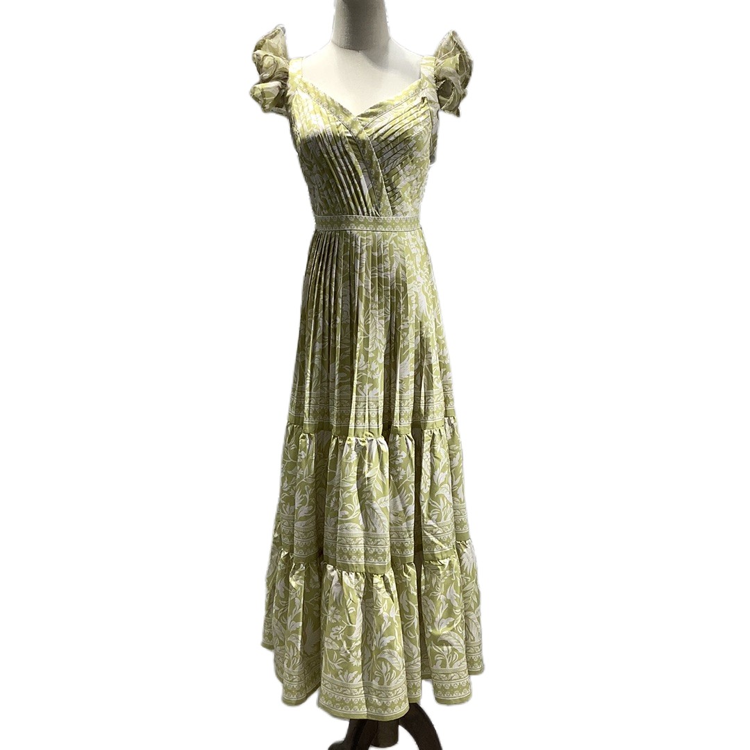 New style elegant upper body thin and generous waistline heavy industry dress, Yellow
New style elegant upper body thin and generous waistline heavy industry dress, Yellow