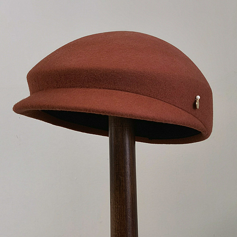 Berets Men Women Seamless Wool Warm Short Brim Winter Hats Flat Ivy Visor sboy Hat Cabbie Cap 221130