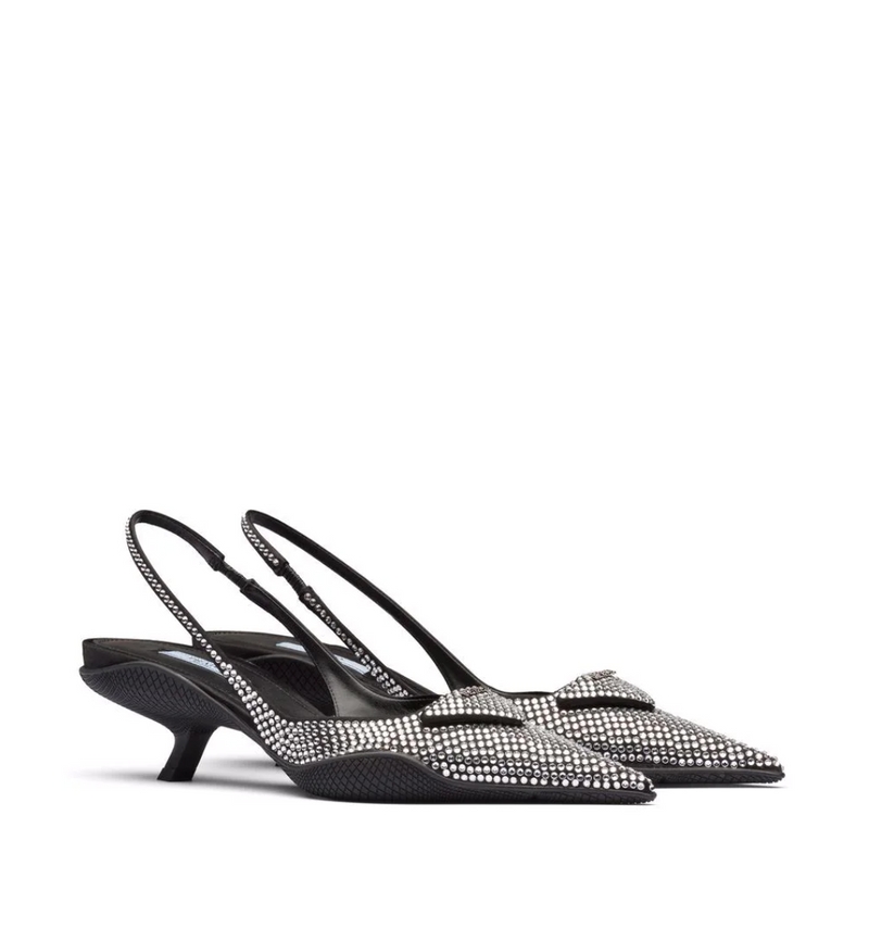 Designer Heels Women Dress Shoes Luxury Triangle Logo Crystal Embellished Satin Slingback Pumps Pointed Toes EU35-40 With Box Party Evening, 02
Designer Heels Women Dress Shoes Luxury Triangle Logo Crystal Embellished Satin Slingback Pumps Pointed Toes EU35-40 With Box Party Evening, 02