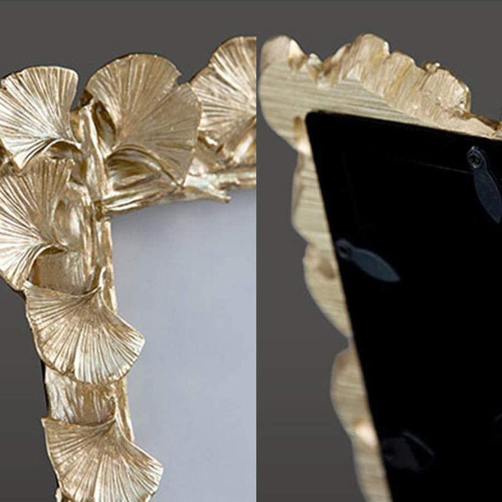 Frames Creative Retro Golden Picture American Ginkgo Leaf Suitable for Decorative Painting 4 6 Inch Po Frame 221201 H260306
