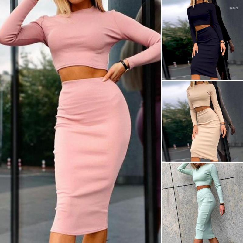 Work Dresses Top Skirt Suit Waist-exposed Elastic Waist Solid Color Long Sleeves Skinny Round Neck Pullover O-Neck T-shirt Set, Black
Work Dresses Top Skirt Suit Waist-exposed Elastic Waist Solid Color Long Sleeves Skinny Round Neck Pullover O-Neck T-shirt Set, Black