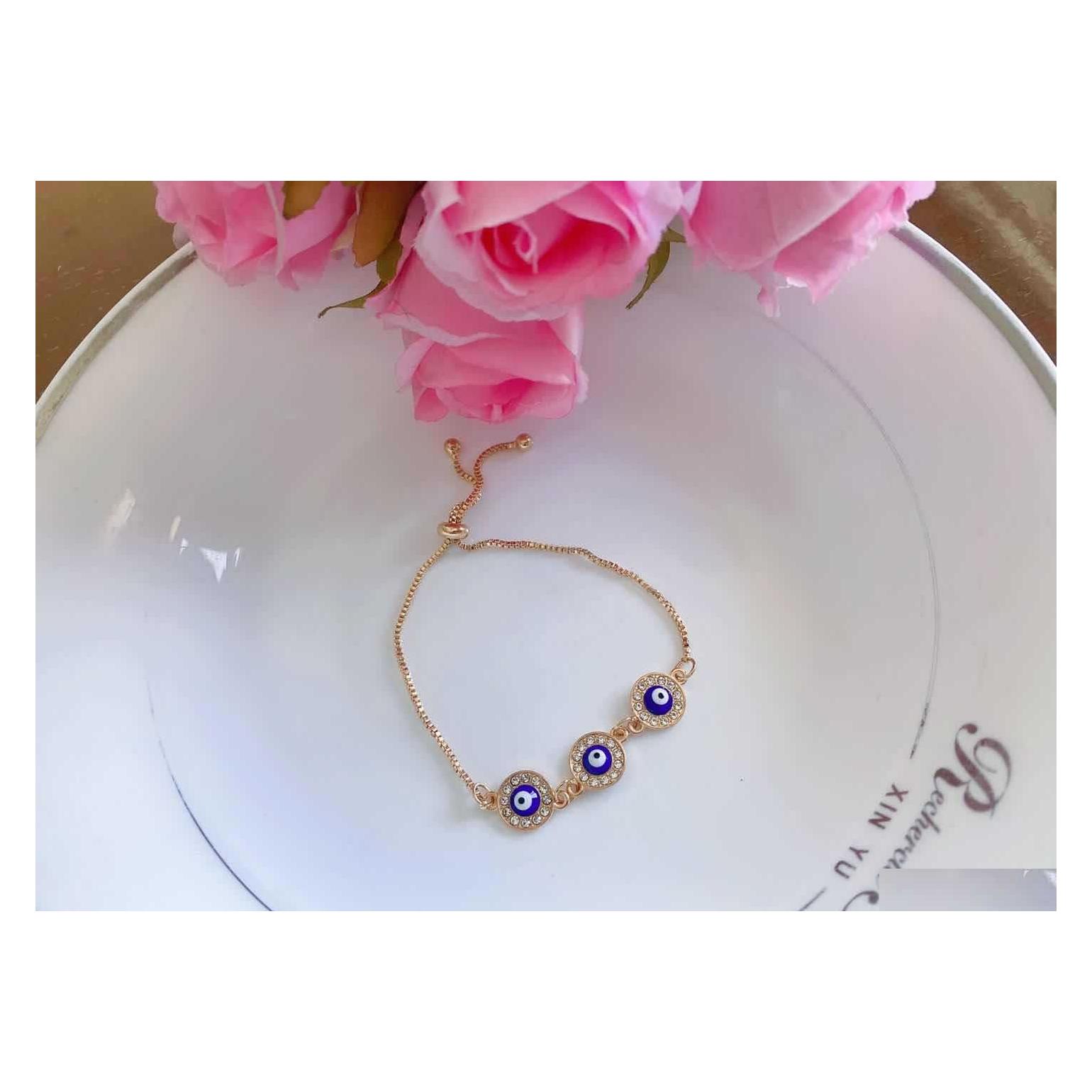 Charm Bracelets Fashion Jewelry Turkey Enamel Evil Eye Bracelets For Women Blue Eyes Adustable Bracelet Drop Delivery Dhoj6
Charm Bracelets Fashion Jewelry Turkey Enamel Evil Eye Bracelets For Women Blue Eyes Adustable Bracelet Drop Delivery Dhoj6