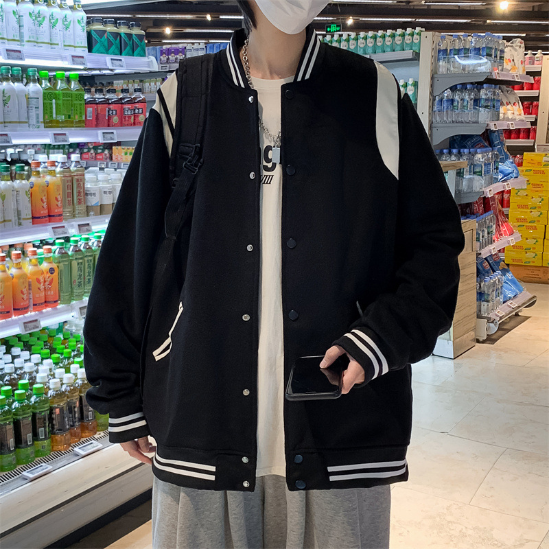 Baseball Uniform Men's Down Parkas Outerwear Men's New Spring 2022 Loose-fitting All-in-one Sporty Couple's Casual Jacket, Aspic