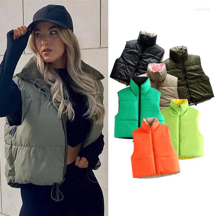 Women' Vests Arrival Winter Short Vest Women' Both Sides Wear Urban Casual Simple Stand Collar Fashion Top Solid Color Style, Yellow
Women' Vests Arrival Winter Short Vest Women' Both Sides Wear Urban Casual Simple Stand Collar Fashion Top Solid Color Style, Yellow