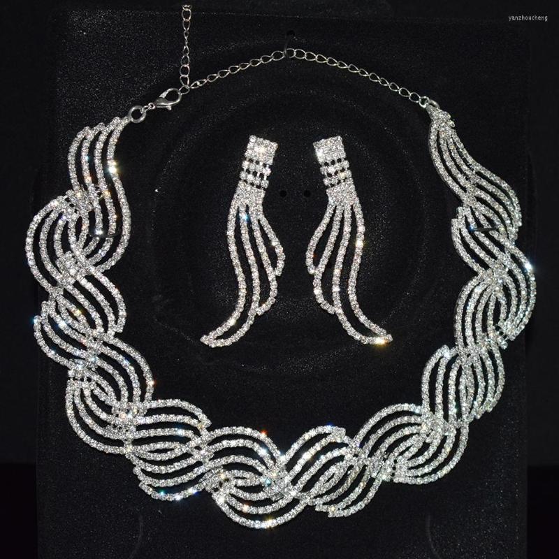 Necklace Earrings Set High Quality Crystal Bride Jewelry Rhinestone Silver-plated Wedding Dress Banquet Earring Ladies Gift, Picture shown
Necklace Earrings Set High Quality Crystal Bride Jewelry Rhinestone Silver-plated Wedding Dress Banquet Earring Ladies Gift, Picture shown