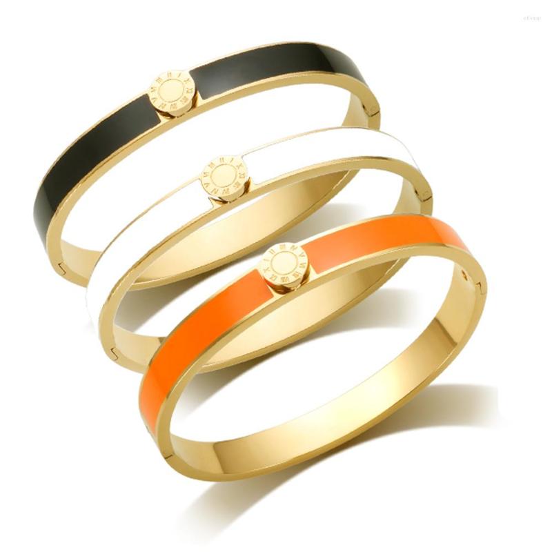 Bangle JINHUI Enamel Roman Numerals Bangles Set Round Gold Plated Stainless Steel Bracelet For Women Ity Fashion Jewelry
Bangle JINHUI Enamel Roman Numerals Bangles Set Round Gold Plated Stainless Steel Bracelet For Women Ity Fashion Jewelry