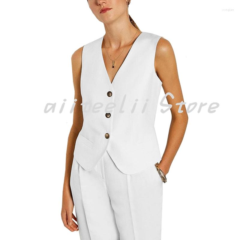 Women's Vests Ladies Sleeveless Jacket Vest V-Neck Casual Slim Fit Single-Breasted Chaleco Mujer, Khaki
Women's Vests Ladies Sleeveless Jacket Vest V-Neck Casual Slim Fit Single-Breasted Chaleco Mujer, Khaki