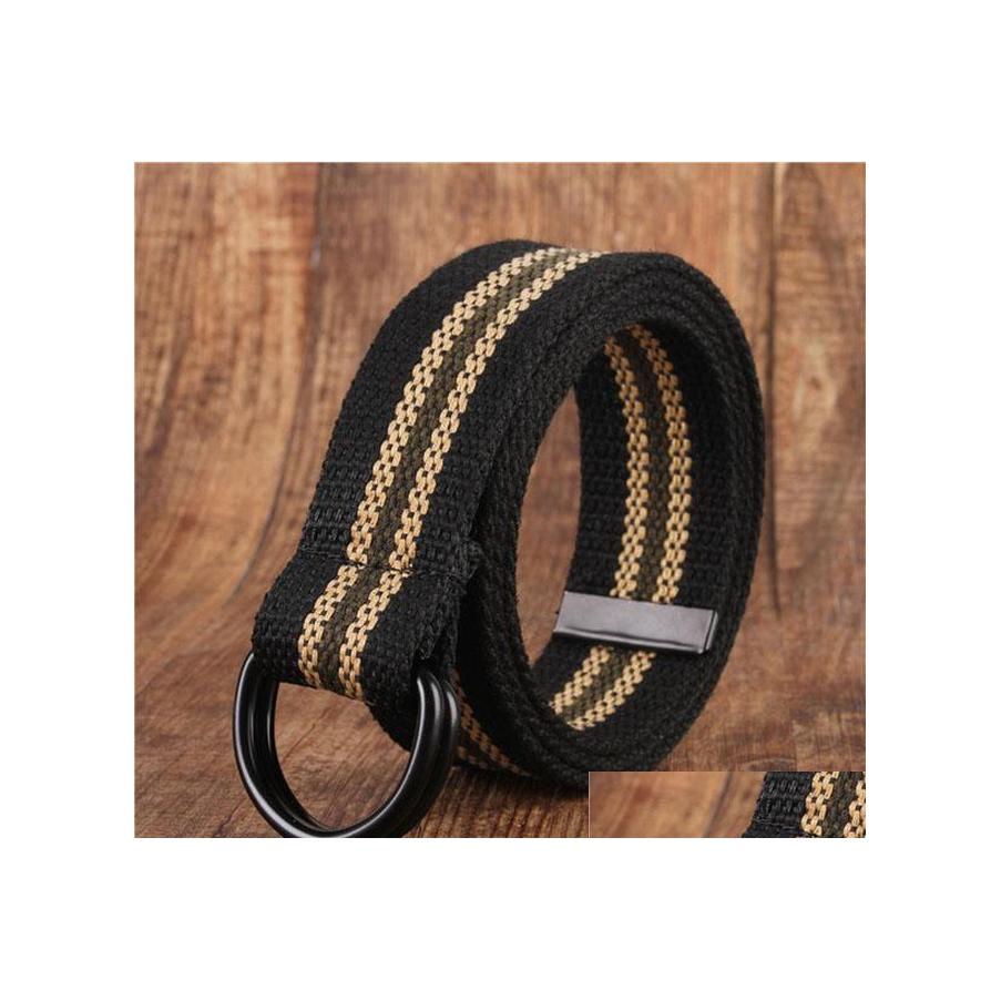 Belts Mens Womens Canvas Woven Belt Double Ring Buckle Casual Jeans Drop Delivery Fashion Accessories Belts Dht5V, Black
Belts Mens Womens Canvas Woven Belt Double Ring Buckle Casual Jeans Drop Delivery Fashion Accessories Belts Dht5V, Black