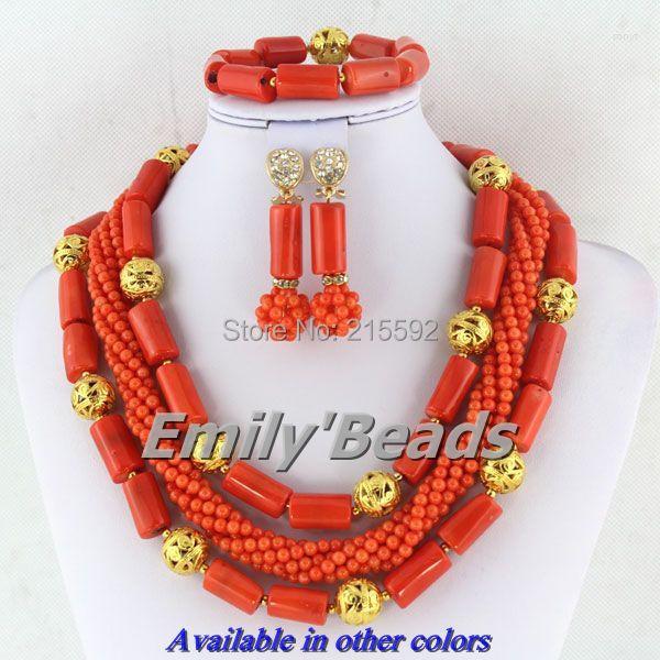 Necklace Earrings Set Nigerian Beads Necklaces In Bridals Sets Orange African Wedding Coral Big Jewelry CJ299, Picture shown
Necklace Earrings Set Nigerian Beads Necklaces In Bridals Sets Orange African Wedding Coral Big Jewelry CJ299, Picture shown