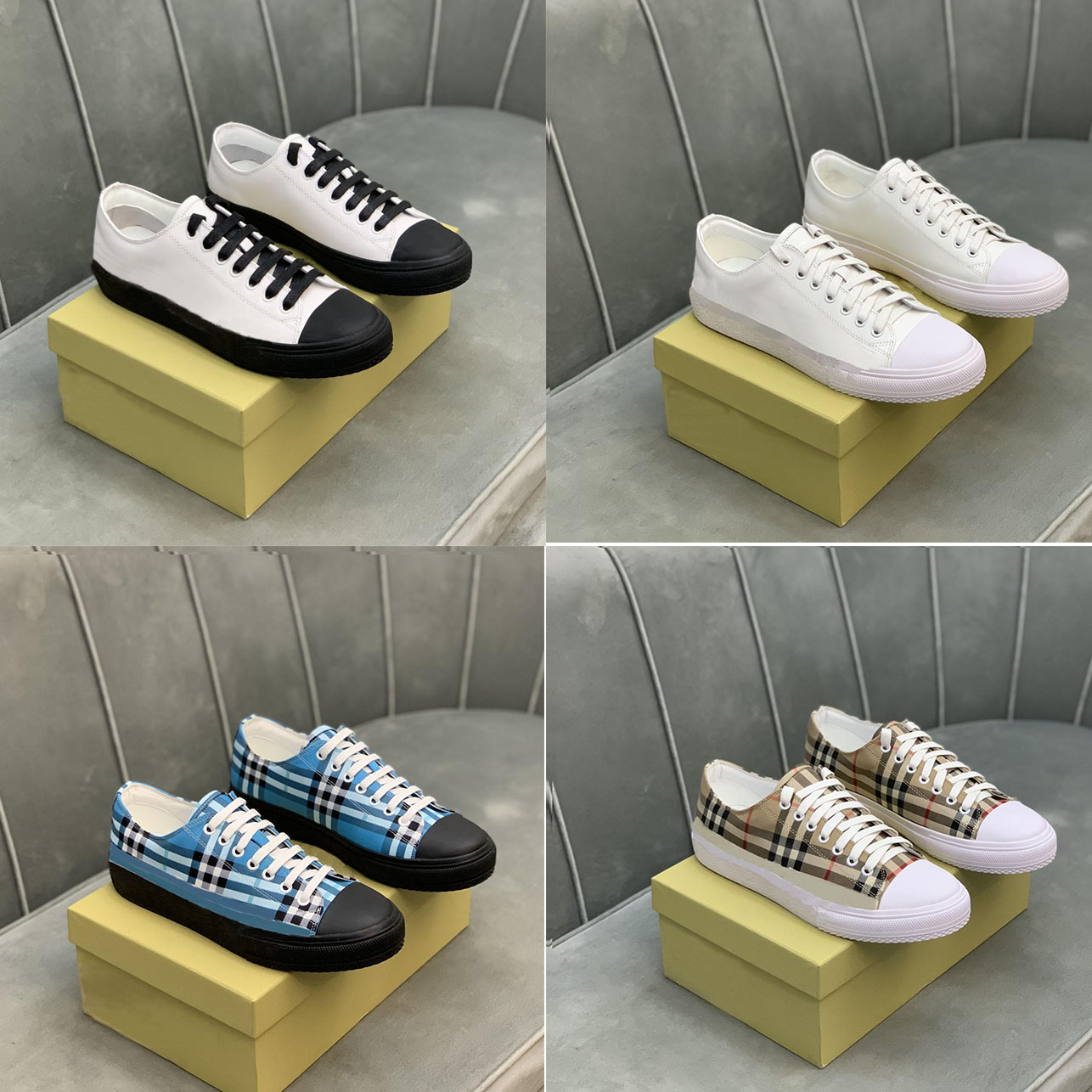 Men Women Lattice Printed Canvas Sneakers Designers Casual Shoes Comfortable Flat Platform Two-tone Print Trainers with Classic Box Dust Bag
Men Women Lattice Printed Canvas Sneakers Designers Casual Shoes Comfortable Flat Platform Two-tone Print Trainers with Classic Box Dust Bag