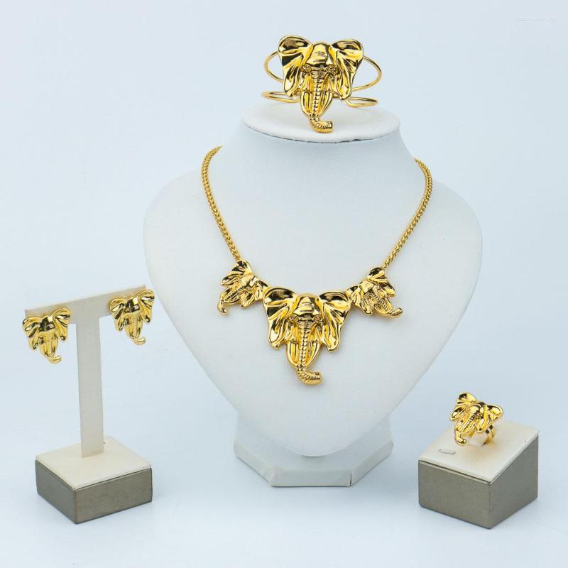 Necklace Earrings Set Elephant Pendant Dubai Jewelry Gold Plated African Ring Bracelet Sets For Women Wedding Party Gift, Picture shown
Necklace Earrings Set Elephant Pendant Dubai Jewelry Gold Plated African Ring Bracelet Sets For Women Wedding Party Gift, Picture shown