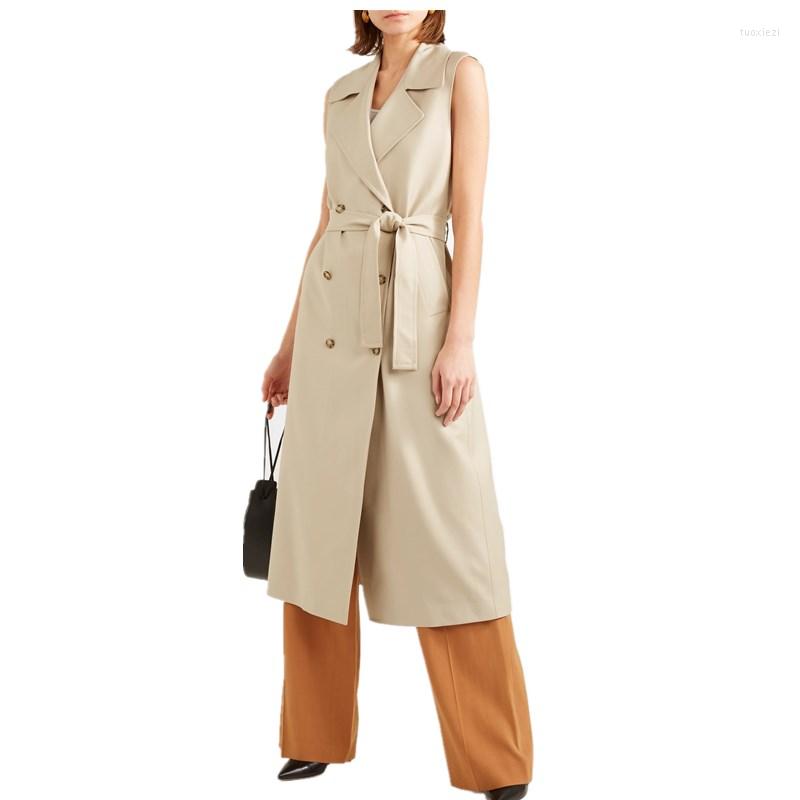 Women' Vests Arrival Autumn Simple Suit Collar Double Breasted Women Long Vest Elegant Lady High Street Jackets Coat With Sashes, Beige
Women' Vests Arrival Autumn Simple Suit Collar Double Breasted Women Long Vest Elegant Lady High Street Jackets Coat With Sashes, Beige