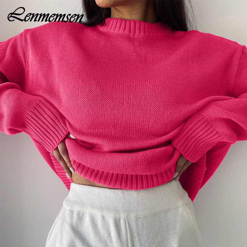 Women's Sweaters Lenmemsen Trendy Loose Knitted Sweater Women Winter Soft O-neck Long Sleeve Solid Pullover Female Vintage All-match Basic Jumper 221201, Blue
Women's Sweaters Lenmemsen Trendy Loose Knitted Sweater Women Winter Soft O-neck Long Sleeve Solid Pullover Female Vintage All-match Basic Jumper 221201, Blue