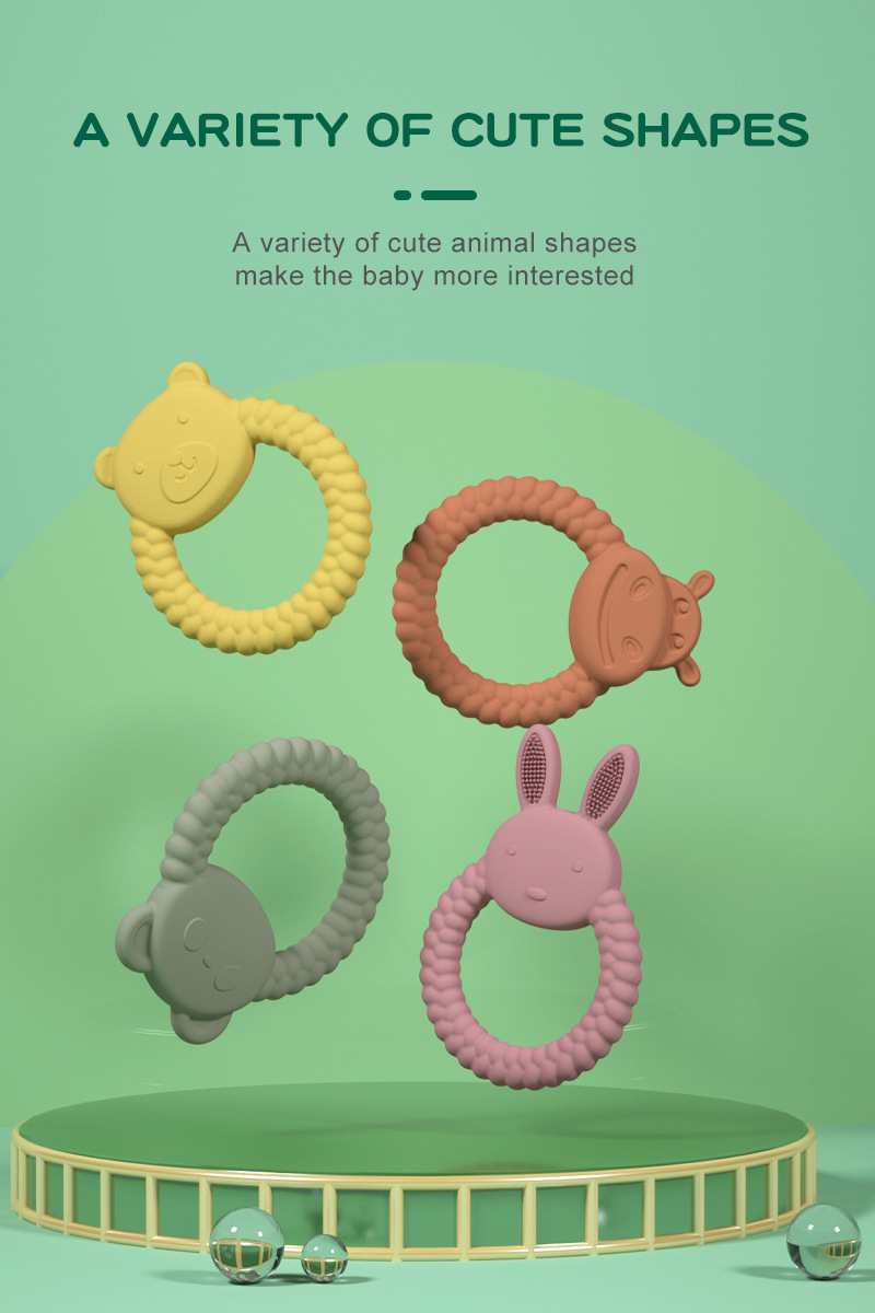 INS baby Silicone Soothers & Teether Toy Animals Cartoon Design Health Care Pacified Teething Training Infant Can Be Boil