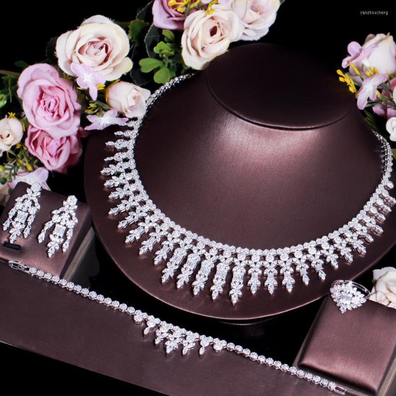 Wedding Jewelry Sets CWWZircons 4 Pcs Leaf Drop Full CZ Statement Engagement Set For Brides Dubai Nigerian Zirconia T601
Wedding Jewelry Sets CWWZircons 4 Pcs Leaf Drop Full CZ Statement Engagement Set For Brides Dubai Nigerian Zirconia T601