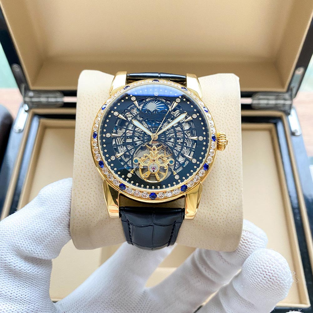 Mens Watch Automatic Mechanical Watches 42mm Case With Diamond Waterproof Business Wristwatches Sapphire Montre De Luxe Cowhide Strap, Colour 1
Mens Watch Automatic Mechanical Watches 42mm Case With Diamond Waterproof Business Wristwatches Sapphire Montre De Luxe Cowhide Strap, Colour 1