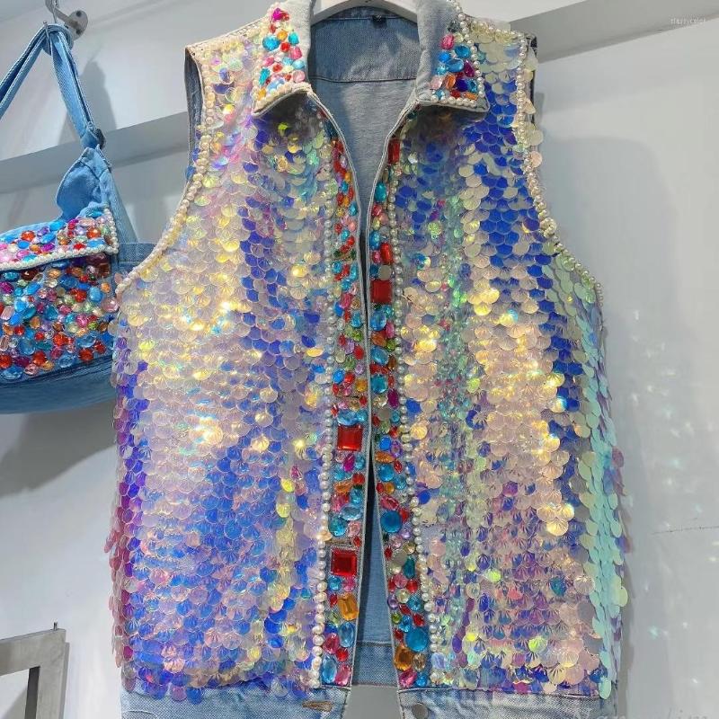 Women's Vests Women Summer Embroidery Sequins Rhinestones Denim Vest Beaded Sleeveless Jacket Jeans Waistcoats Shinny Cool Outwear Cardigan, Black
Women's Vests Women Summer Embroidery Sequins Rhinestones Denim Vest Beaded Sleeveless Jacket Jeans Waistcoats Shinny Cool Outwear Cardigan, Black