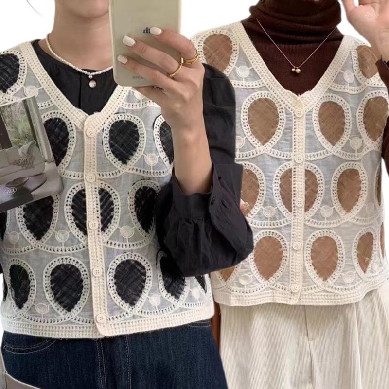 Women's Vests Women Autumn Vintage Lightweight Crochet Sleeveless Cardigan Button Up Embroidery Geometric Loose Outwear Cropped Top, Black
Women's Vests Women Autumn Vintage Lightweight Crochet Sleeveless Cardigan Button Up Embroidery Geometric Loose Outwear Cropped Top, Black