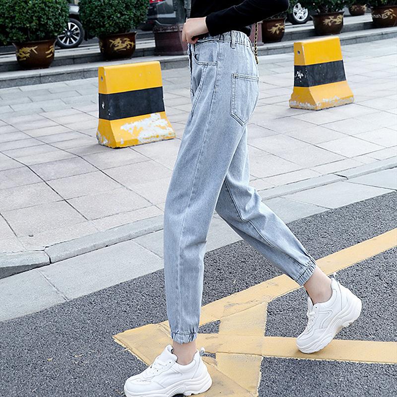 Women's Jeans 2022 High Waist Women's Fashion All-match Loose, Navy blue