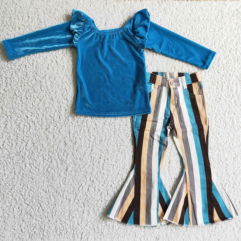 New Fashion Kids Designer Clothes Set Girls Long Sleeve Top Denim Bell Pants Outfits Boutique Toddler Baby Girl Clothes Jeans Sets Wholesale, Silvery
New Fashion Kids Designer Clothes Set Girls Long Sleeve Top Denim Bell Pants Outfits Boutique Toddler Baby Girl Clothes Jeans Sets Wholesale, Silvery