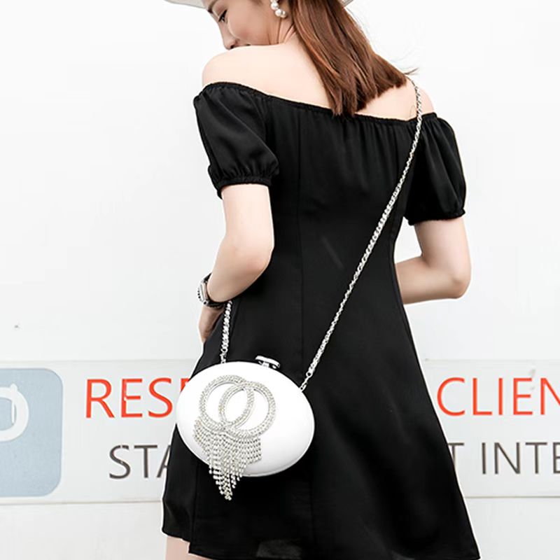 Classic Women Party Bag double-C Acrylic UFO Bag Pouch Box elegant Lady Evening bags Mobile Phone bag Shoulder Tote Chains Storage box with Diamond Fr