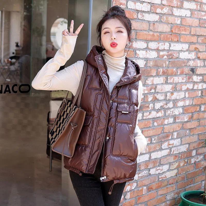 Women's Vests Women Down Cotton Jacket 2022 Autumn Winter Bright Face Warm Female Vest Padded Waistcoat Hooded Loose Coat, Beige
Women's Vests Women Down Cotton Jacket 2022 Autumn Winter Bright Face Warm Female Vest Padded Waistcoat Hooded Loose Coat, Beige