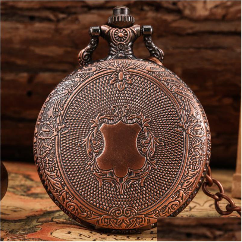 Pocket Watches Steampunk Red Copper Shield Design Watches Quartz Analog Display Pocket Watch For Men Women With Fob Pendant Chain Dr Dhaid, Bronze
Pocket Watches Steampunk Red Copper Shield Design Watches Quartz Analog Display Pocket Watch For Men Women With Fob Pendant Chain Dr Dhaid, Bronze