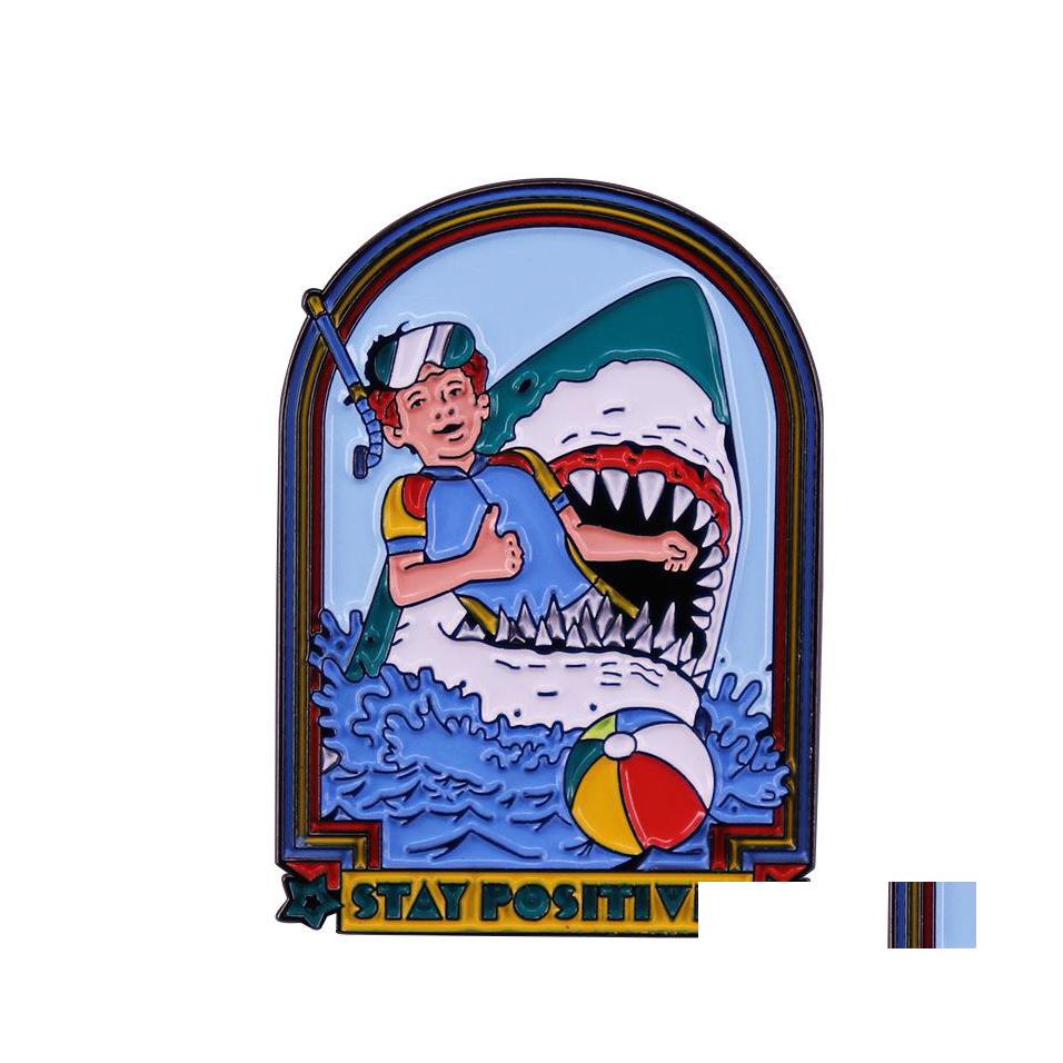 Pins Brooches Stay Positive Shark Enamel Pin Novel Pins Gift Briefcase Badges On Backpack Brooch For Clothes Accessories Drop Delive Dhvpx
Pins Brooches Stay Positive Shark Enamel Pin Novel Pins Gift Briefcase Badges On Backpack Brooch For Clothes Accessories Drop Delive Dhvpx