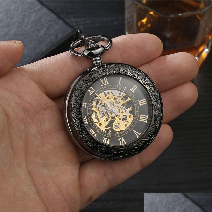 Pocket Watches Pure Pearl Black Steampunk Retro Hinery Fob Watch Hollowed Necklace Movement Pocket Watches With Chain Men Women Cloc Dhpvn, Black 3
Pocket Watches Pure Pearl Black Steampunk Retro Hinery Fob Watch Hollowed Necklace Movement Pocket Watches With Chain Men Women Cloc Dhpvn, Black 3