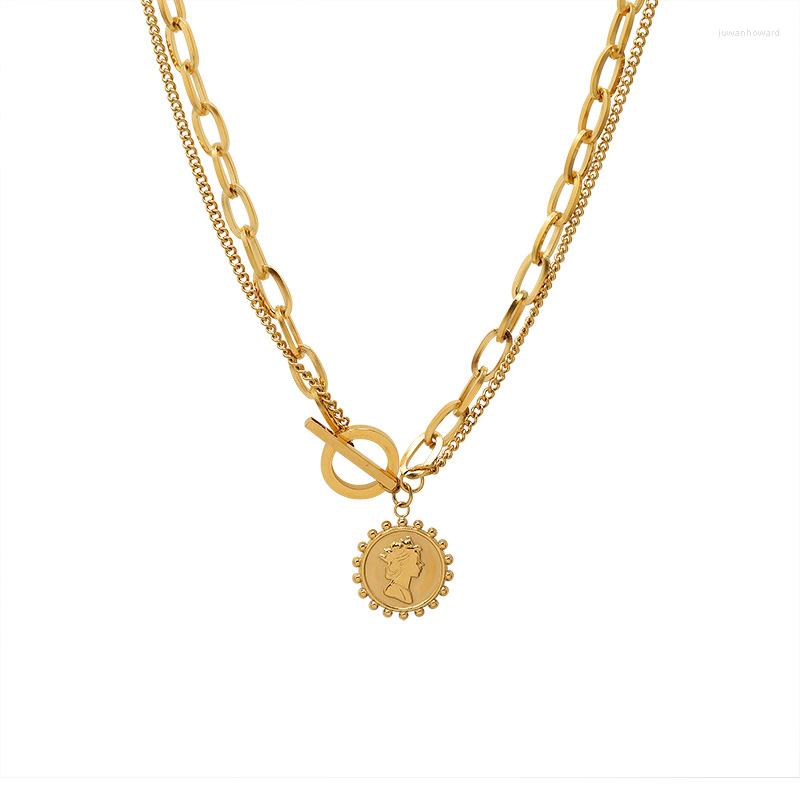 Chains Stainless Steel Jewelry Queen Wave Edge Double Layer OT Buckle Women's Fashion Stacked Necklace
Chains Stainless Steel Jewelry Queen Wave Edge Double Layer OT Buckle Women's Fashion Stacked Necklace