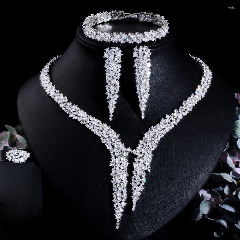 Necklace Earrings Set CWWZircons 4Pcs Brilliant Dubai CZ Heave Stone Work Big Luxury Dinner Party Wedding Bridal Costume For Women T663, Picture shown
Necklace Earrings Set CWWZircons 4Pcs Brilliant Dubai CZ Heave Stone Work Big Luxury Dinner Party Wedding Bridal Costume For Women T663, Picture shown
