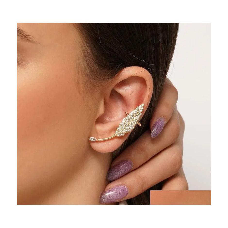 Ear Cuff Fashion Jewelry Leaf Ear Clip For Women Single Piece Earrings Cuff Rhinestone Ears Bone Clips Drop Delivery Dhpzj
Ear Cuff Fashion Jewelry Leaf Ear Clip For Women Single Piece Earrings Cuff Rhinestone Ears Bone Clips Drop Delivery Dhpzj