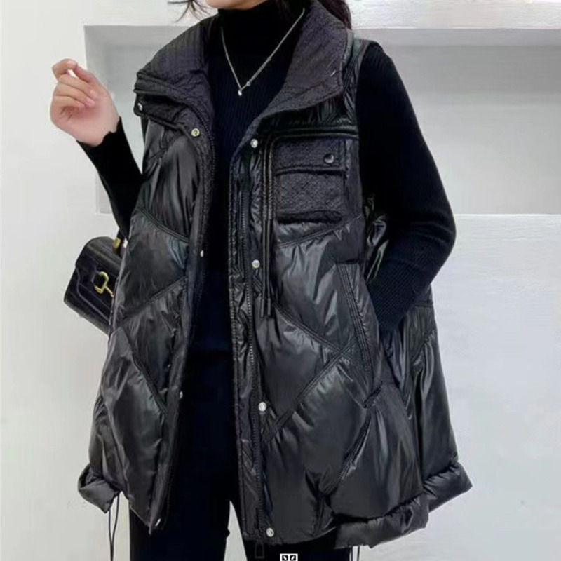 Women's Vests Autumn Winter Women's Bright Down Cotton Vest Fashionable Loose Sleeveless Waistcoat Casual Solid Color Female Jacket Top 221202, White
Women's Vests Autumn Winter Women's Bright Down Cotton Vest Fashionable Loose Sleeveless Waistcoat Casual Solid Color Female Jacket Top 221202, White