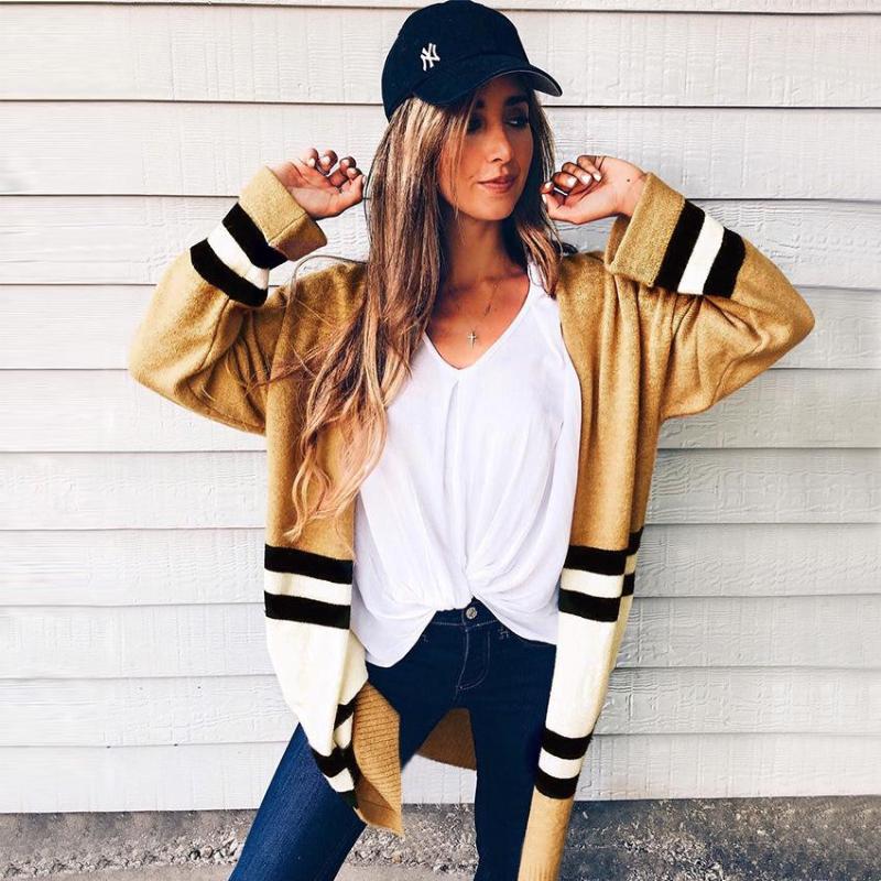 Women's Knits BKLD 2022 Women Yellow Cardigan Knitwear Autumn Stripe Sweater Long Sleeve Knitted Cardigans Coat Female
Women's Knits BKLD 2022 Women Yellow Cardigan Knitwear Autumn Stripe Sweater Long Sleeve Knitted Cardigans Coat Female