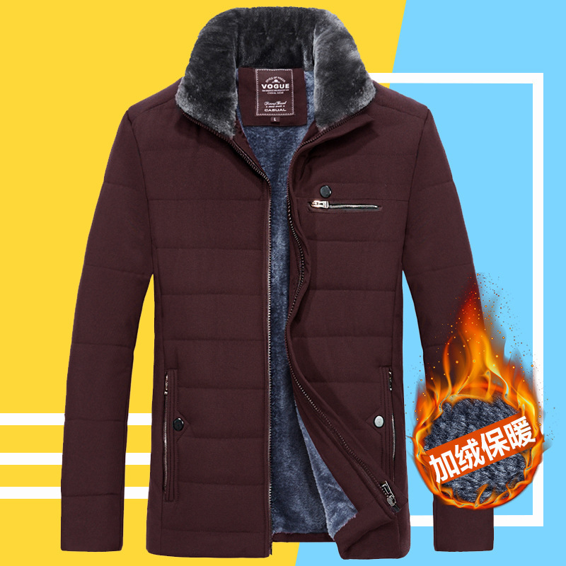 Men's Down Parkas DIMI Male Casual Autumn Fleece Jacket Mens Warm Jacket Winter Parka Fur Collar Windbreaker Cotton Padded Anorak Thick Black Coa