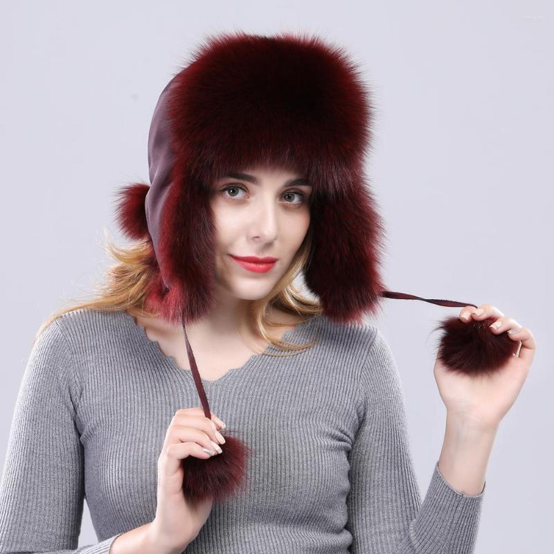 Berets Winter Women Fur Hat Lady Real Cap Protect Ear Warmer Pom Poms Bomber Arrival, Red
Berets Winter Women Fur Hat Lady Real Cap Protect Ear Warmer Pom Poms Bomber Arrival, Red