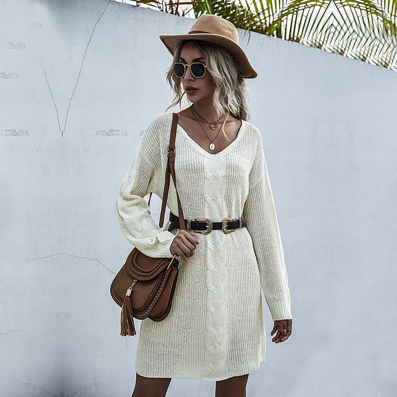 Women' Knits 2022 Europe And America Pure Color Linen Flower Long Sleeve Knitted Sweater Dress Autumn Winter Women' Mid Skirt, Creamy-white
Women' Knits 2022 Europe And America Pure Color Linen Flower Long Sleeve Knitted Sweater Dress Autumn Winter Women' Mid Skirt, Creamy-white