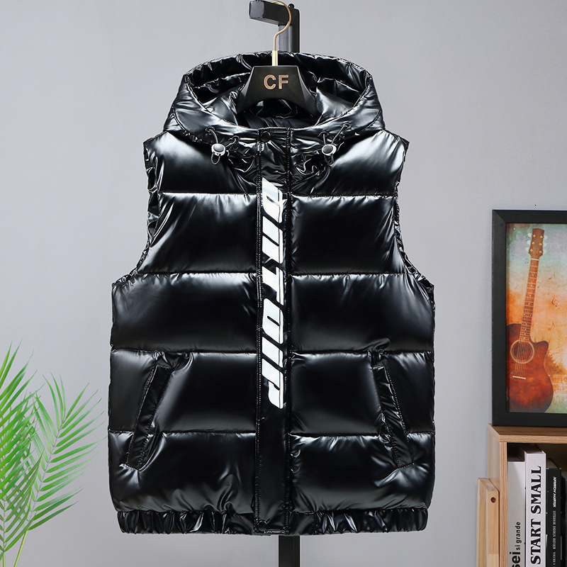 Men's Vests 3660 Black Grey Mens Warm Vest Slim Shiny Surface Hooded Vest Waistcoat Slim Zipper Sleeveless Jacket Down Vest Korean Style 221202
Men's Vests 3660 Black Grey Mens Warm Vest Slim Shiny Surface Hooded Vest Waistcoat Slim Zipper Sleeveless Jacket Down Vest Korean Style 221202