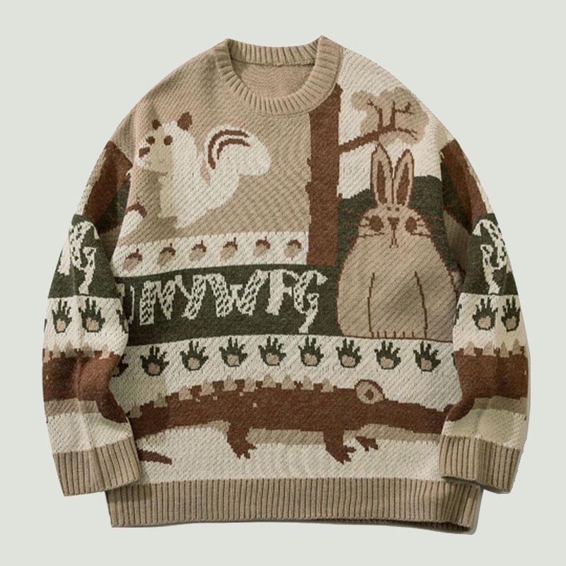 Men's Sweaters Vintage Cute Animal Graphic Knitted Jumper Mens Harajuku College Style Casual Loose O-Neck Pullover Couples Streetwear, Gray
Men's Sweaters Vintage Cute Animal Graphic Knitted Jumper Mens Harajuku College Style Casual Loose O-Neck Pullover Couples Streetwear, Gray