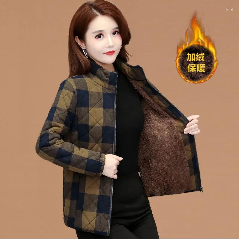 Women's Trench Coats 2022 Add Velvet Warm Women Overcoat Tops Short Padded Jackets Mother Winter Outerwear Cotton Coat Ladies Plaid Jacket, Orange
Women's Trench Coats 2022 Add Velvet Warm Women Overcoat Tops Short Padded Jackets Mother Winter Outerwear Cotton Coat Ladies Plaid Jacket, Orange