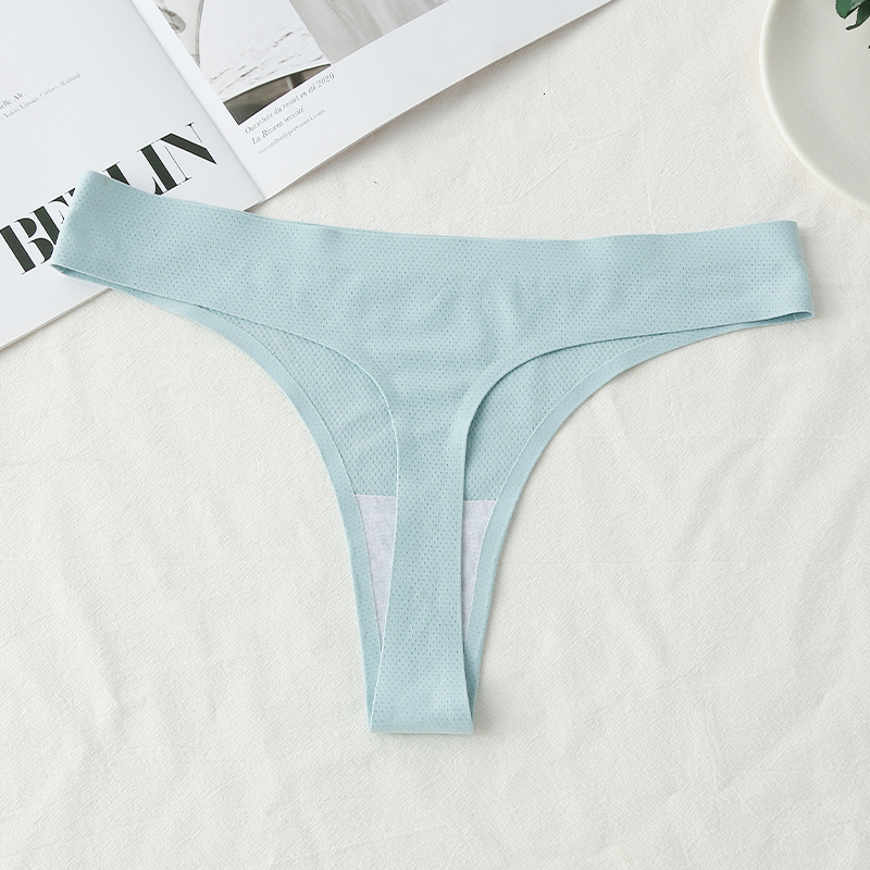 Women's Panties 3pcs Seamless Thongs Women Underwear Ice Silk Sexy Sports Panties Female Tback Solid Sale Panties Woman Intimates BANNIROU 221202