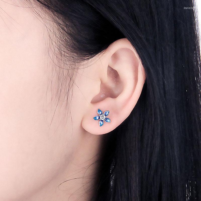 Stud Earrings CLUCI Blue Silver 925 Flower Elegant Jewelry For Women Sterling Cute Gift DE008SB
Stud Earrings CLUCI Blue Silver 925 Flower Elegant Jewelry For Women Sterling Cute Gift DE008SB