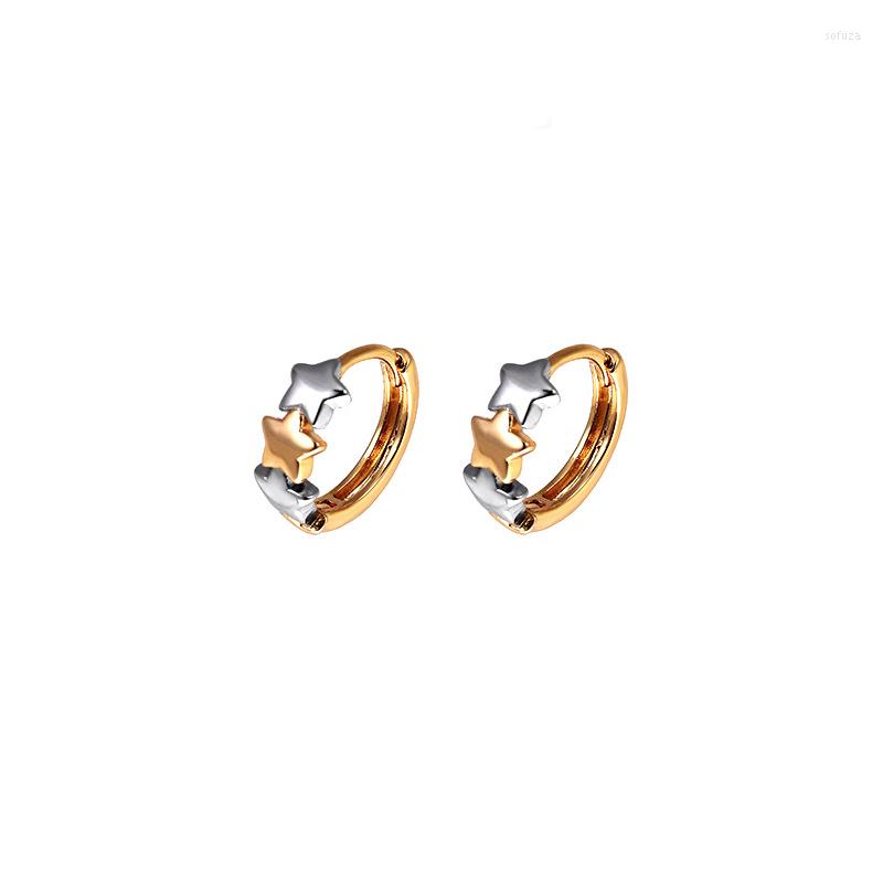 Stud Earrings Simple Girl Five-Pointed Star Temperament Electroplating Gold For Women