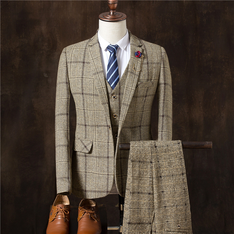 Men's Suits Blazers Men Business Formal Slim Fit Wedding Prom Male Boutique Plaid Design Groom Dress Jacket Pants Vest 3 Pieces Set 221201, Navy blue
Men's Suits Blazers Men Business Formal Slim Fit Wedding Prom Male Boutique Plaid Design Groom Dress Jacket Pants Vest 3 Pieces Set 221201, Navy blue